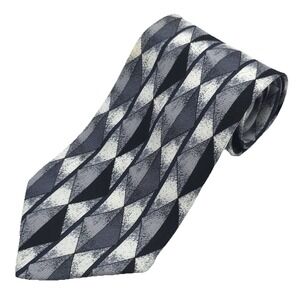PIERRE BALMAIN COUTURE 100% SILK Tie Abstract Geometric Black White Korea Made‎